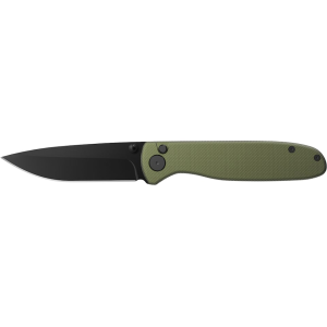 Outdoor Edge Dirk Pocket Knife 3.5" Drop Point 4Cr14MoV Black Oxide Blade Anodized Aluminum Handle Green - Outdoor Edge