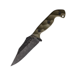 Stroup Knives TU1 Fixed Blade Knife 4.5" Clip Point 1095 Forged Blade G-10 Handle Olive Drab - Stroup Knives