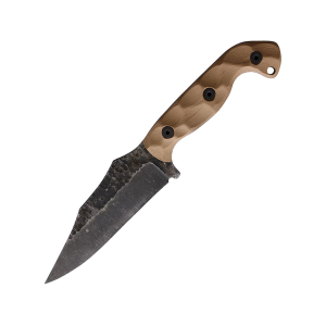 Stroup Knives TU1 Fixed Blade Knife 4.5" Clip Point 1095 Forged Blade G-10 Handle Tan - Stroup Knives