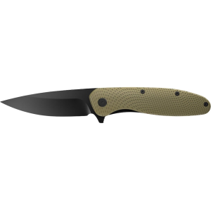 Outdoor Edge Viddux Pocket Knife 3.15" Drop Point 4Cr14MoV Black Oxide Blade Glass Filled Nylon Handle Green - Outdoor Edge