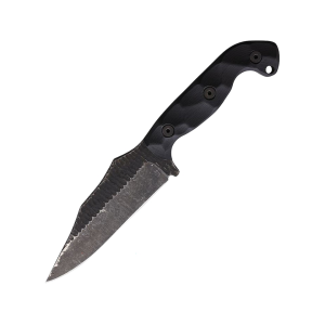 Stroup Knives TU1 Fixed Blade Knife 4.5" Clip Point 1095 Forged Blade G-10 Handle Black - Stroup Knives
