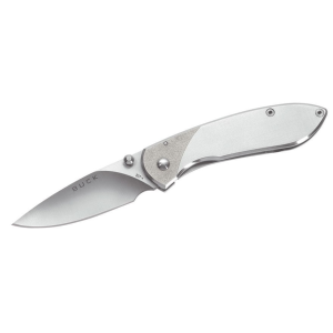 Buck Knives 327 Nobleman Pocket Knife 2.6" Drop Point 440A Stainless Steel Blade Brushed Stainless Steel Handle - Buck Knives