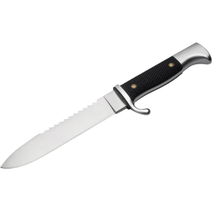 Boker Knives History Knife & Tool German Scout Fixed Blade Knife 5.5" Spear Point 440A Satin Blade Polyoxymethylene (POM) Handle Black - Boker Knives
