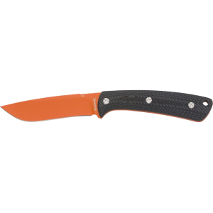 Browning Back Country Medium Fixed Blade Knife 3.5" Drop Point D2 Orange Blade G-10 Handle Black - Browning