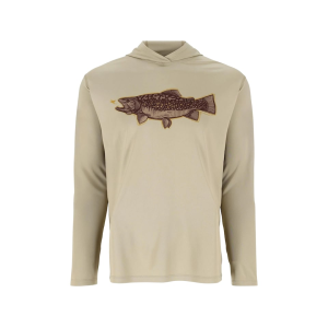 SIMMS Men's Tech Artist Series Hoodie Stone Trout Fly Medium