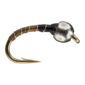 RIO Tungsten Zebra Midge Nymph Black/Olive Size 14 12PK