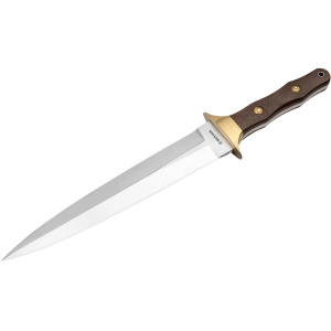 Boker Knives Colmillo Guayacan Fixed Blade Knife 9.92" Dagger ACX 390 Satin Blade Guayacan Wood Handle Brown - Boker Knives