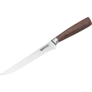 Boker Knives Core Boning Fixed Blade Knife 6.5" Boning X50CrMoV15 Satin Blade Walnut Handle Wood - Boker Knives