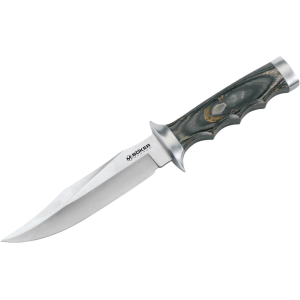Boker Knives Safari Mate XD Fixed Blade Knife 6.02" Clip Point 440A Satin Blade Pakka Wood Handle Gray - Boker Knives