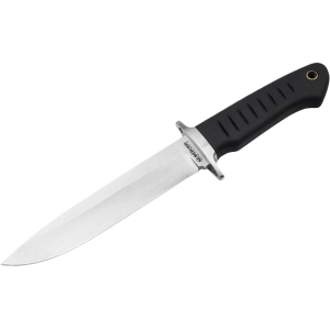 Boker Knives Sledgedog Fixed Blade Knife 6.69" Drop Point 440B Satin Blade TPR Overmold Handle Black - Boker Knives