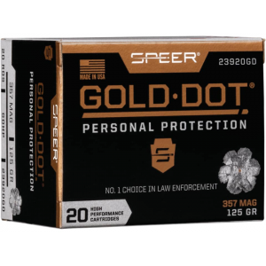 SPEER Gold Dot 357 Magnum Ammo 125 Grain Bonded Jacketed Hollow Point Case Of 200 (10 Boxes Of 20) 50004544647368 740332
