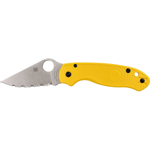Spyderco Para 3 Lightweight Salt Pocket Knife 2.93" Drop Point CPM MagnaCut Satin Blade Fiberglass Reinforced Nylon (FRN) Handle Yellow - Spyderco
