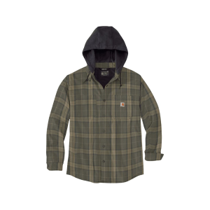 CARHARTT Men's Rugged Flex Relaxed Fit Fleece Lined Hooded Shirt Jacket Dusty Olive XL Tall