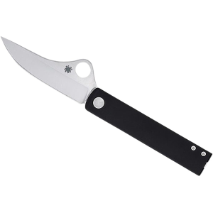 Spyderco Essenza Pocket Knife 3.19" Straightback N690Co Satin Blade Aluminum Handle Black - Spyderco