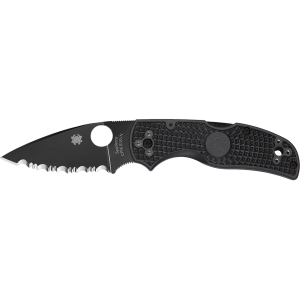 Spyderco Native 5 Folding Knife 3.1" Black Drop Point Serrated CPMS30V Stainless Steel Blade FRN Handle Black - Spyderco