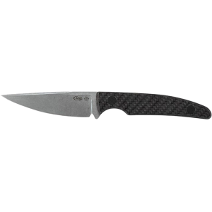 Case CT2 Hunter Fixed Blade Knife 3.6" Drop Point CPM S35VN Stonewashed Blade Carbon Fiber Handle Black - Case