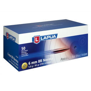 ua 6mm Norma BR (Bench Rest) 90 Grain Lapua Scenar-L Jacketed Hollow Point Box Of 50 Ammo