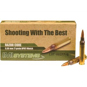  Razor Core 5.56x45mm NATO 77 Grain Sierra MatchKing Jacketed Hollow Point Box Of 240 (12 Boxes Of 20) Ammo