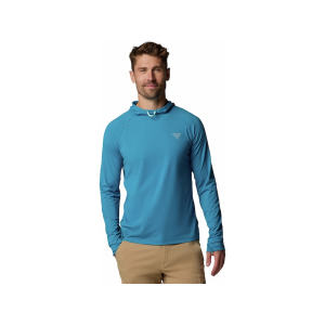 Columbia Men's Wild Cast Sun Hoodie Blue Echo XL - Columbia