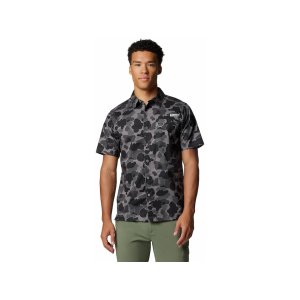 Columbia Men's Wild Cast Camp Shirt Black Deltahunter Camo Medium - Columbia