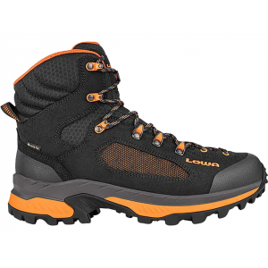 LOWA Corvara GTX Mid Hunting Boots Leather/Synthetic Black/Orange Men's 11 D