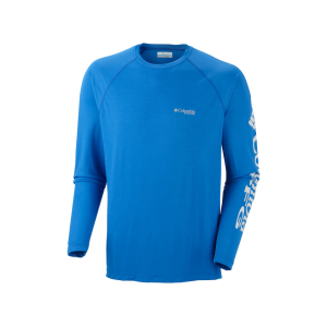 Columbia Men's PFG Terminal Tackle Long Sleeve Shirt Polyester Vivid Blue 2XL - Columbia