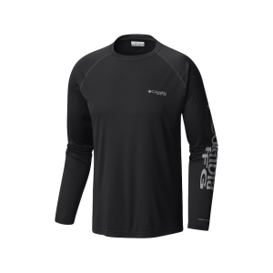 Columbia Men's PFG Terminal Tackle Long Sleeve Shirt Black/Cool Gray 2XL - Columbia