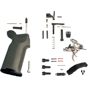 AR-STONER Deluxe Enhanced Lower Parts Kit with Magpul Magazine Release Button, Trigger Guard and MOE K2+ Grip Olive Drab
