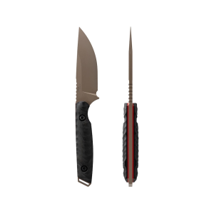 Toor Knives Field 3.0 Fixed Blade Knife 4.5" Drop Point CPM-3V Canyon Drab Blade Ebony Wood Handle Black - Toor Knives