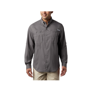 Columbia Men's PFG Tamiami II Long Sleeve Shirt City Gray Large - Columbia