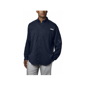 Columbia Men's PFG Tamiami II Long Sleeve Shirt Collegiate Navy 2XL Tall - Columbia
