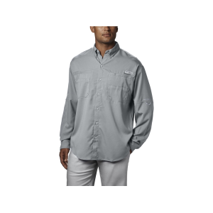 Columbia Men's PFG Tamiami II Long Sleeve Shirt Cool Gray Large - Columbia