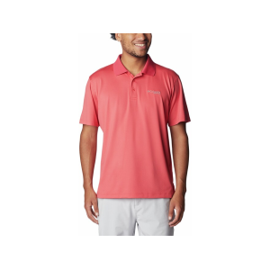 Columbia Men's PFG Log Drag Offshore Short Sleeve Polo Shirt Sunset Red 2XL - Columbia