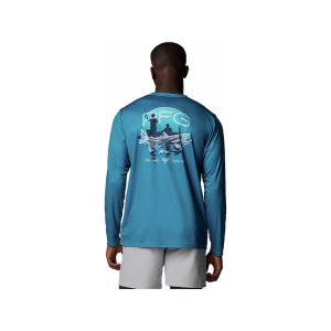 Columbia Men's Terminal Tackle PFG Tarpon Rise Shirt Blue Echo/Trout Rise 2XL - Columbia