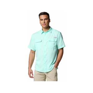 Columbia Men's PFG Backwater Short Sleeve Crew Neck Shirt Gulf Stream Large - Columbia