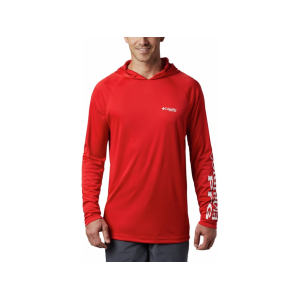 Columbia Men's PFG Terminal Tackle Hoodie Red Spark Large - Columbia