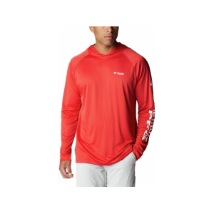 Columbia Men's PFG Terminal Tackle Hoodie Red Spark/White 2XL Tall - Columbia