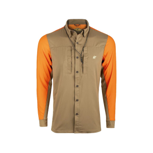 McAlister Men's EST Performance Hybrid Upland Long Sleeve Shirt Orange/Khaki 2XL
