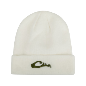 DRAKE Mens Rib Knit Stocking Cap White