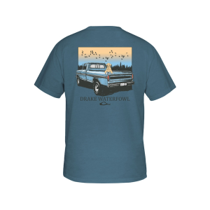 Drake Men's Old Ford Short Sleeve Crew Neck T Shirt Coronet Blue Heather 2XL - Drake