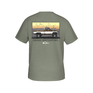 Drake Men's Old School Chevy Short Sleeve Crew Neck T Shirt Desert Sage 2XL - Drake
