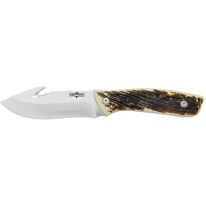 Camillus Western Crosstrail Fixed Blade Knife 4.25" Drop Point with Gut Hook 420 Satin Blade Bone Handle - Camillus