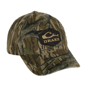 Drake Mens Diamon Patch Twill Hat Mossy Oak Treestand