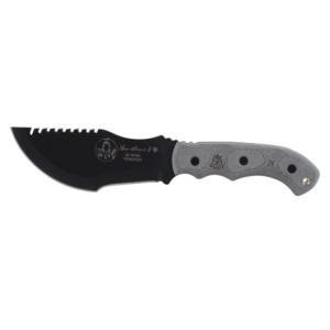 TOPS Knives Tom Brown Tracker Fixed Blade Knife 6.38" Drop Point 1095 Black Traction Blade Linen Micarta Handle Gray - Tops Knives