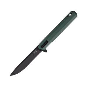 Tekto Knives F2 Bravo Pocket Knife 3.3" Drop Point D2 Black Titanium Blade G-10 Handle Olive Drab - Tekto Knives