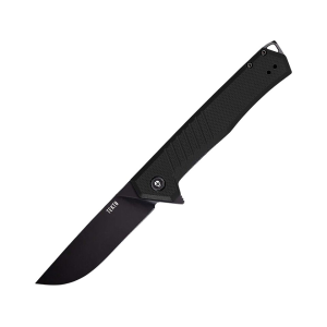 Tekto Knives F1 Alpha Pocket Knife 3.1" Drop Point D2 Black Titanium Blade G-10 Handle Black - Tekto Knives