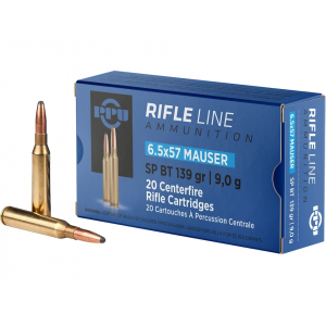  6.5x57mm Mauser 139 Grain Jacketed Soft Point Box Of 20 Ammo