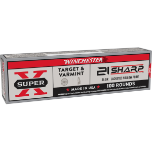 00020892104990 WINCHESTER Super X Target & Varmint 21 Sharp Ammo 34 Grain Jacketed Hollow Point Case Of 2000 00020892104990 604428