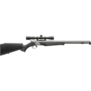 CVA Wolf 50 Caliber Muzzleloading Rifle 24" Stainless Steel Barrel Black Stock with KonusShot 3-9x 32mm Scope - Cva