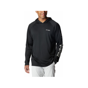Columbia Men's PFG Terminal Tackle Hoodie Black/Cool Gray XL Tall - Columbia